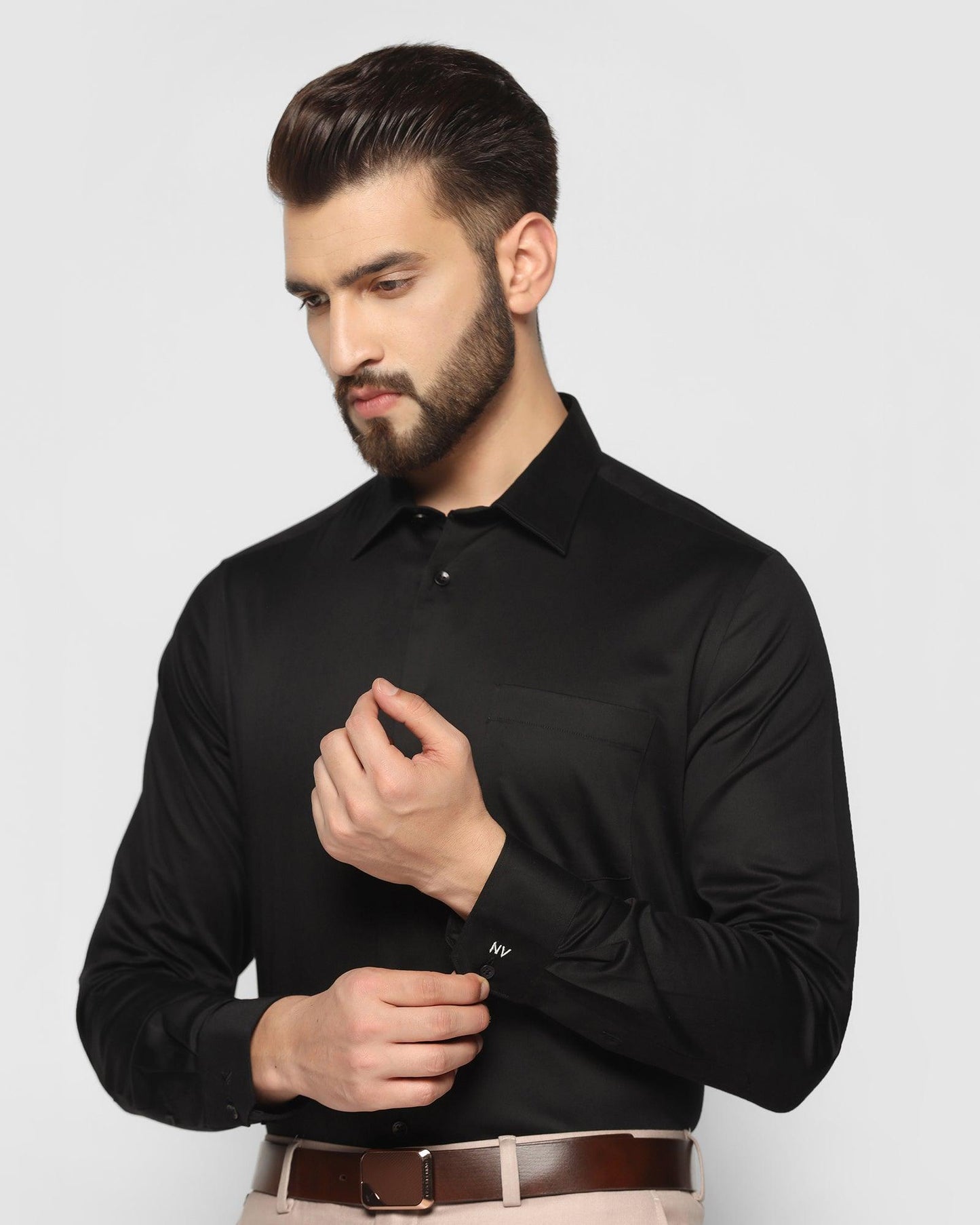 Solid Formal Shirt in Black (Sailor) - Blackberrys