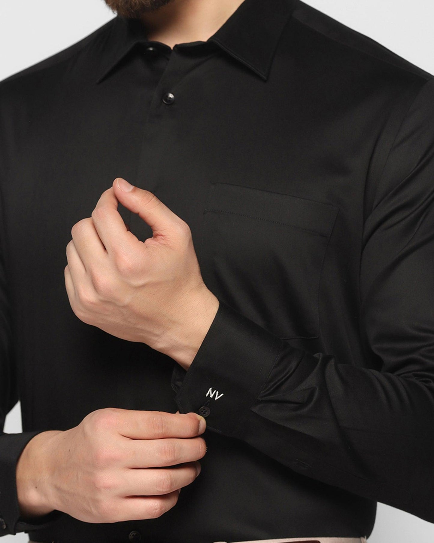 Solid Formal Shirt in Black (Sailor) - Blackberrys