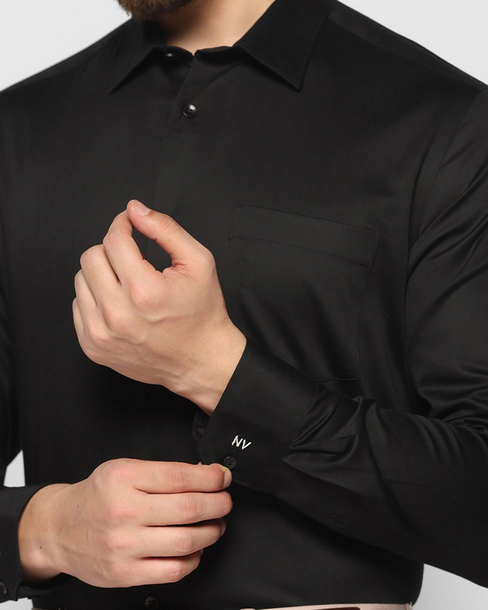 Solid Formal Shirt in Black (Sailor) - Blackberrys