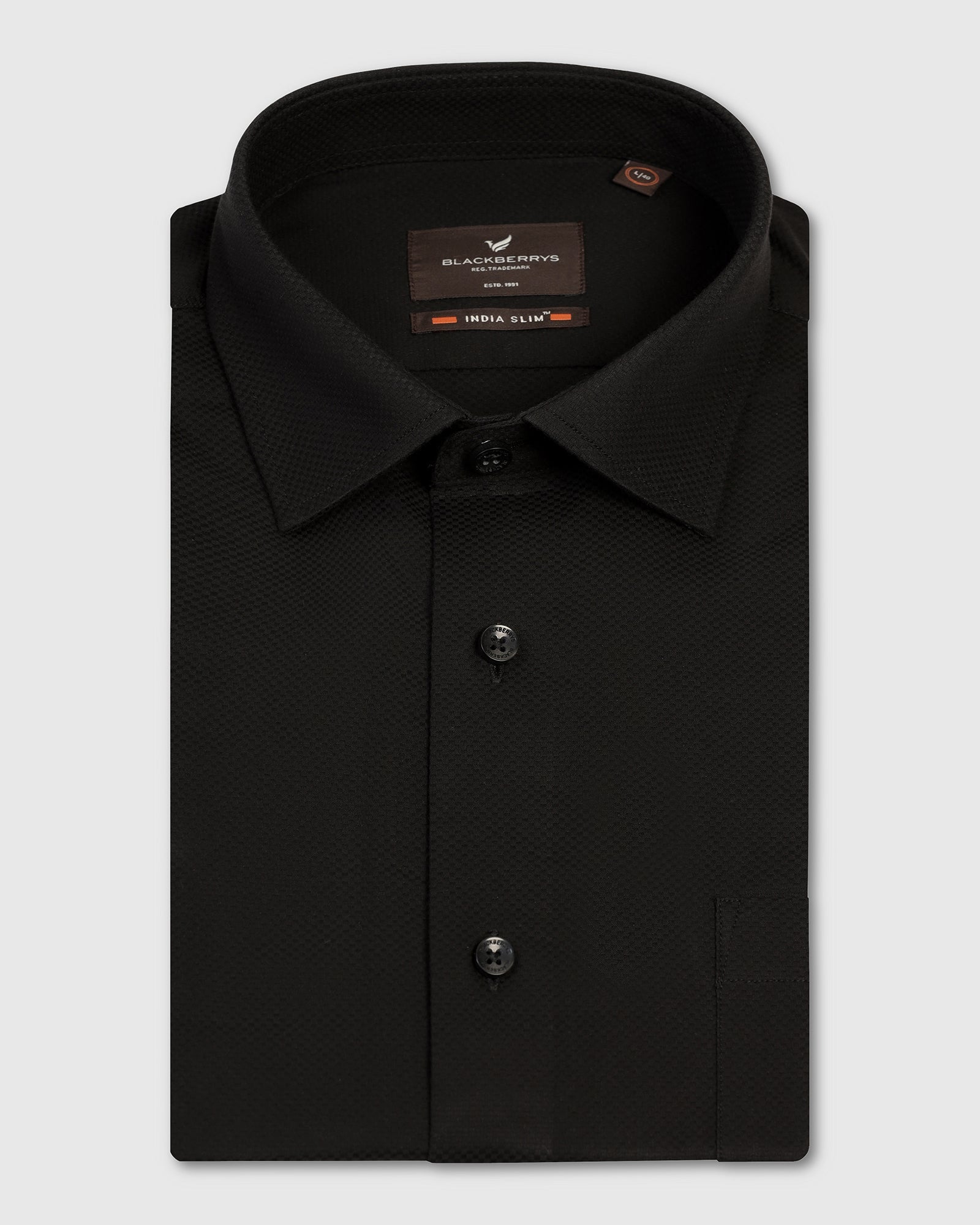 Formal Black Textured Shirt - Noir