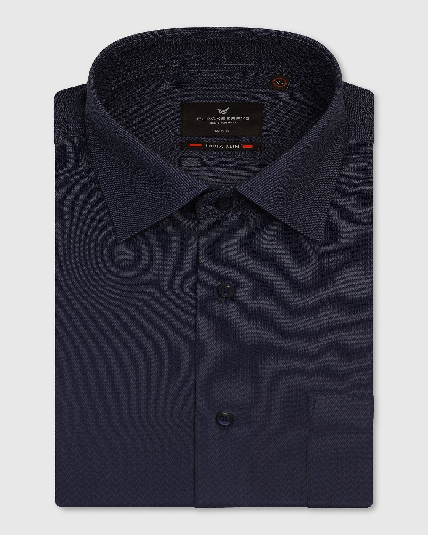 Formal Navy Textured Shirt - Lotto