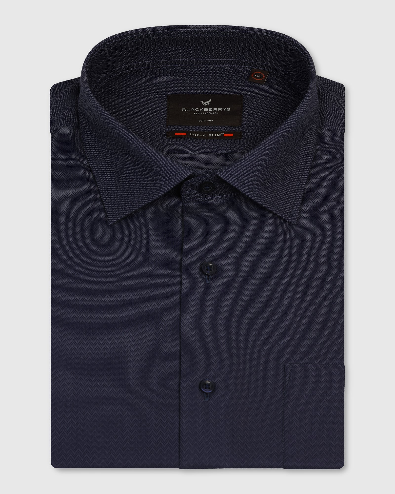 Formal Navy Textured Shirt - Lotto