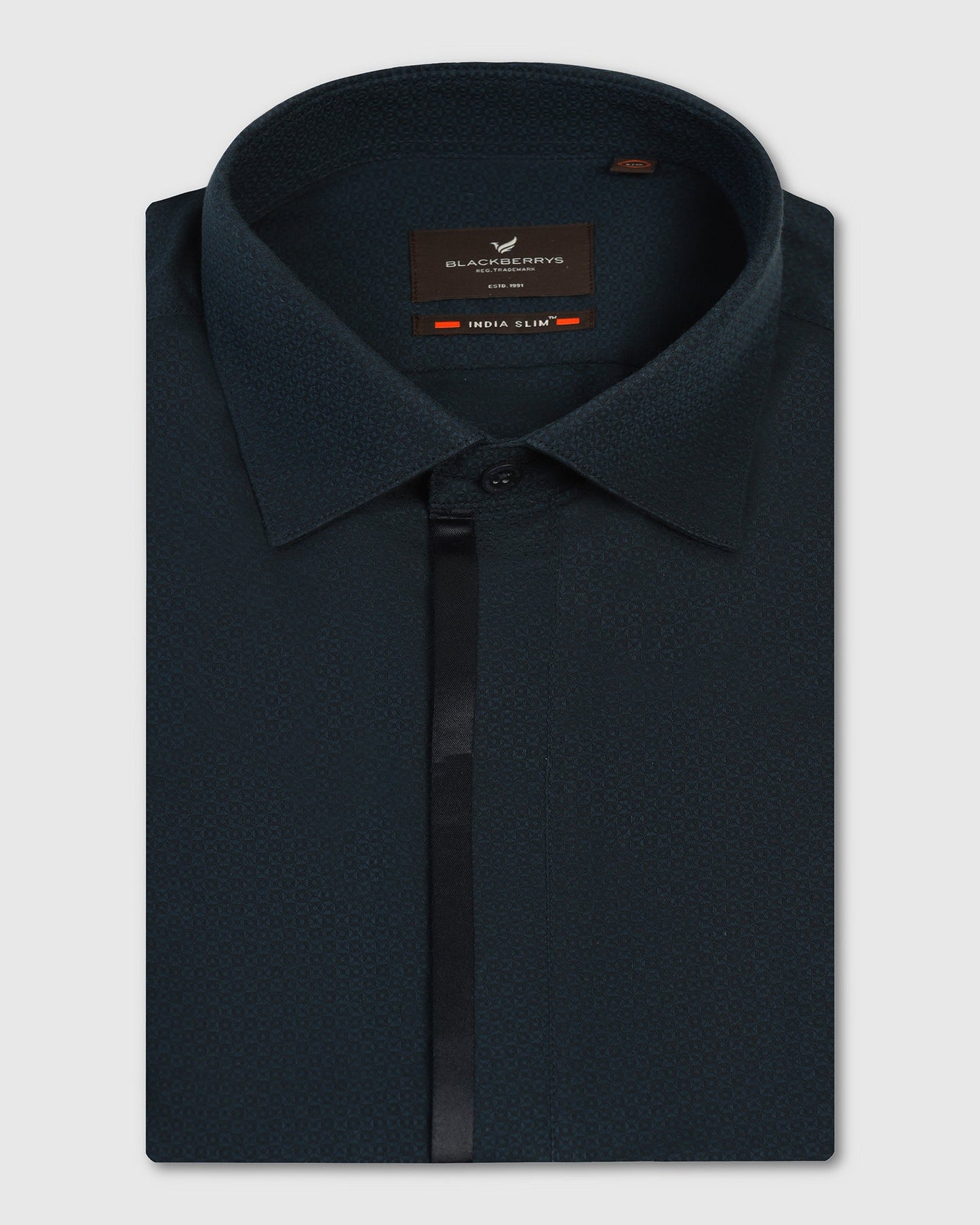Formal Teal Textured Shirt - Brake