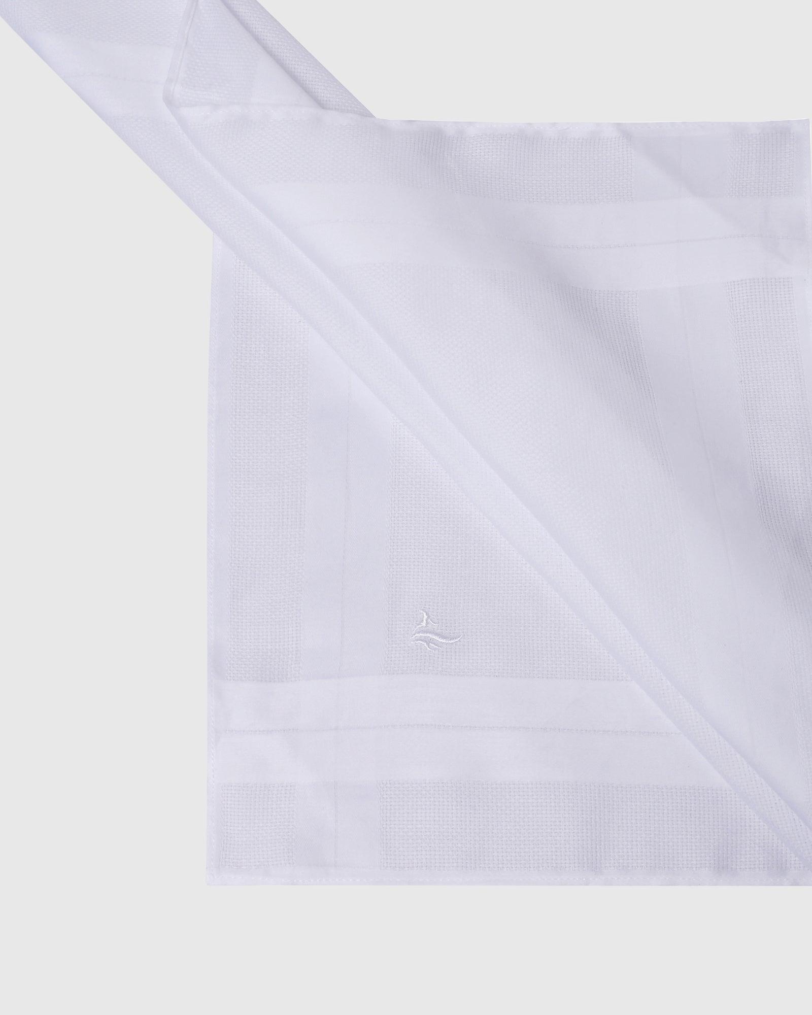 Solid Handkerchief In White (Robert) - Blackberrys