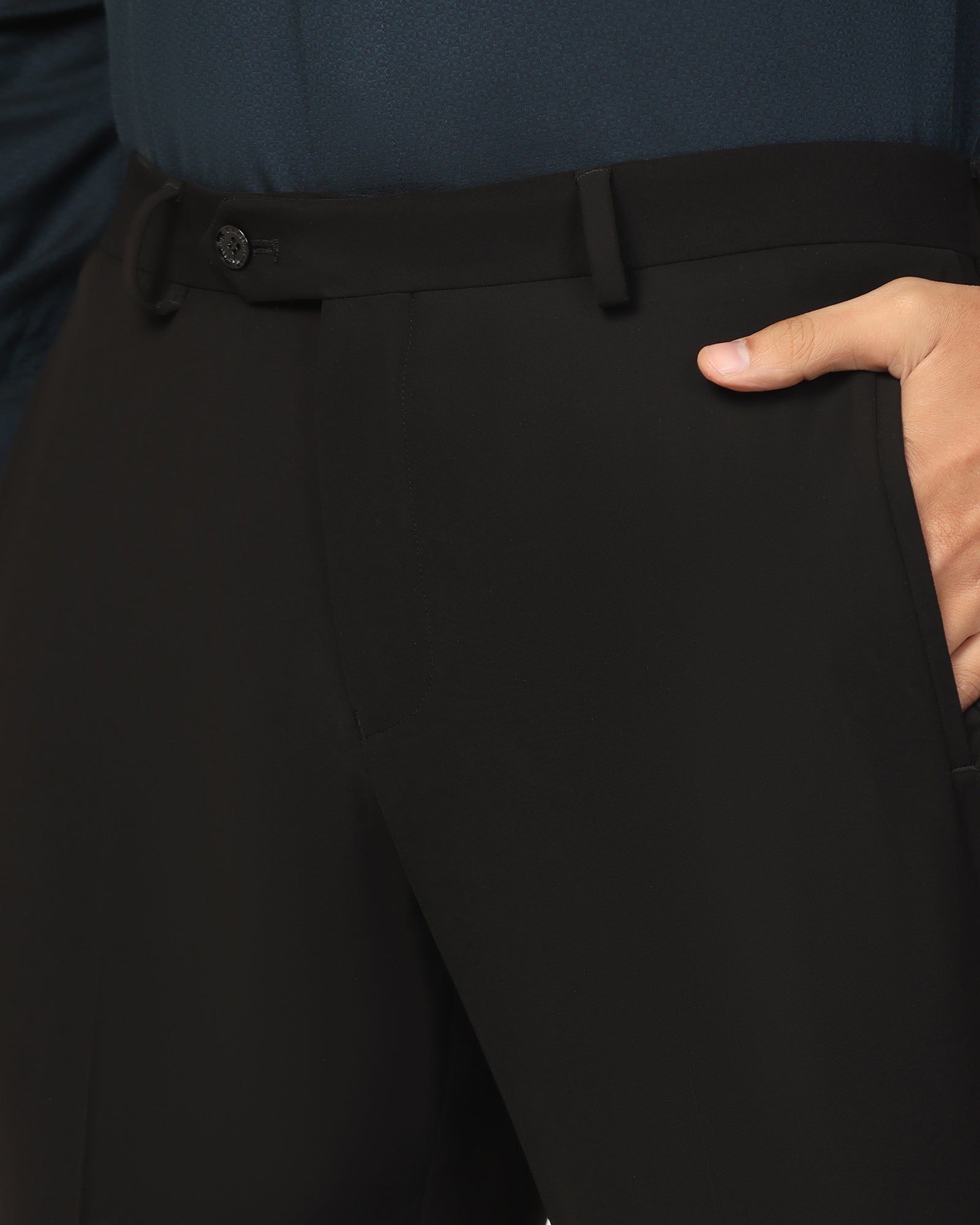 Two Piece Black Solid Formal Suit - Rizer
