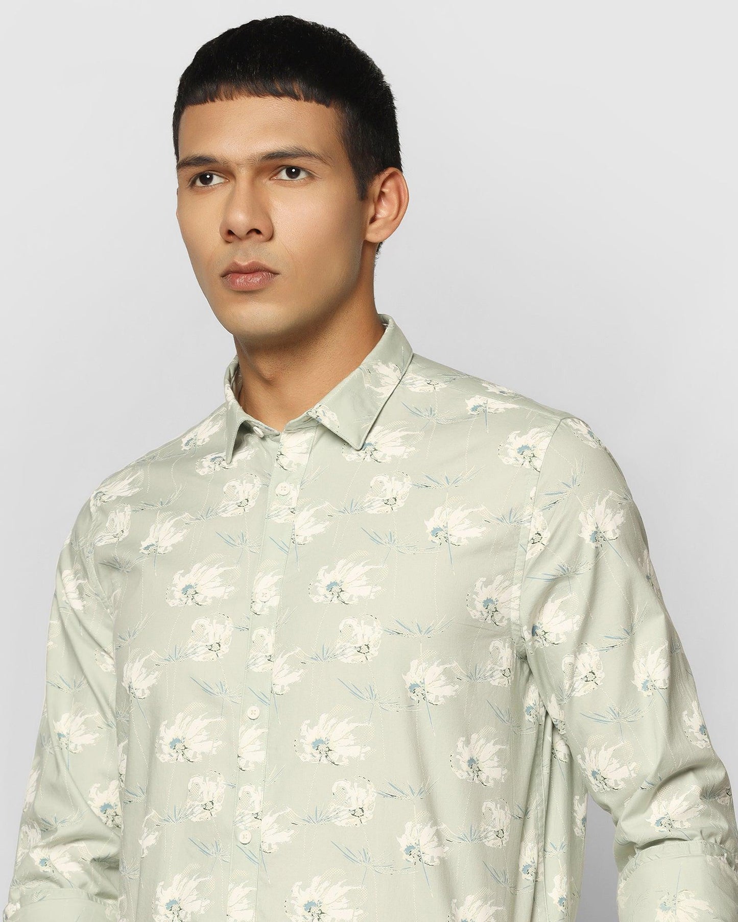 Printed Casual Shirt In Mint (Linz)