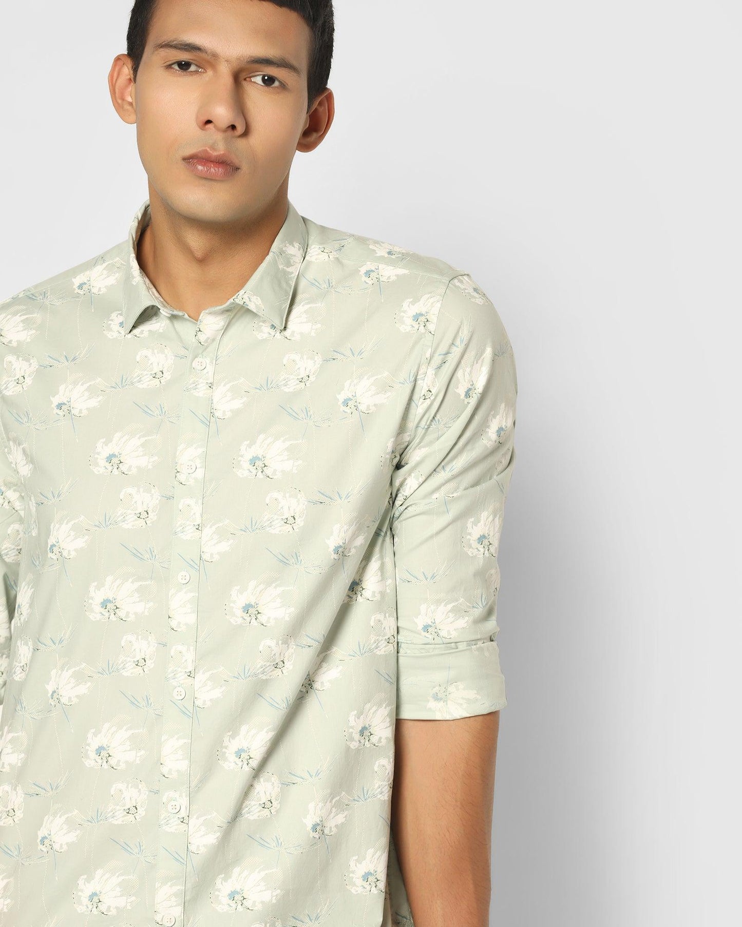 Printed Casual Shirt In Mint (Linz)