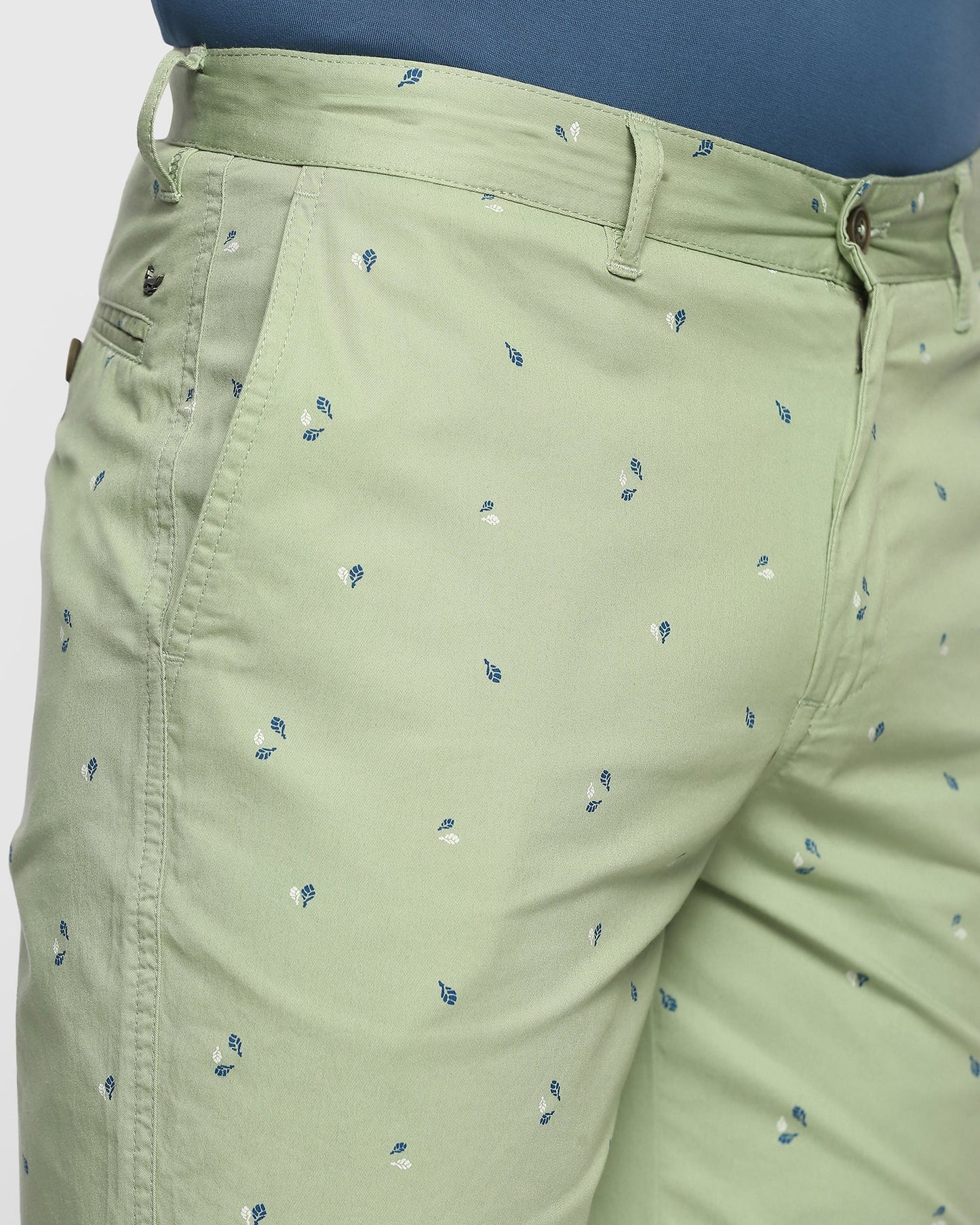 Printed Casual Shorts In Light Green (Lisa)