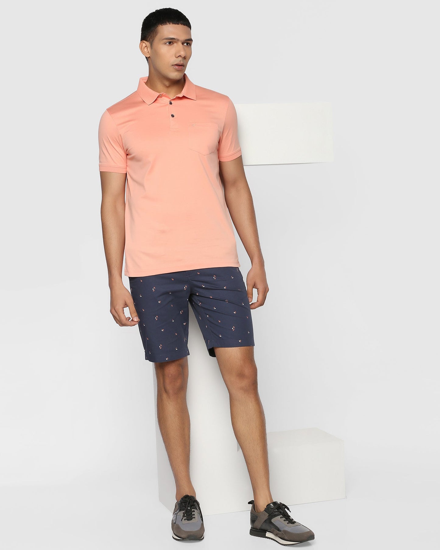 Printed Casual Shorts In Navy (Lisa)