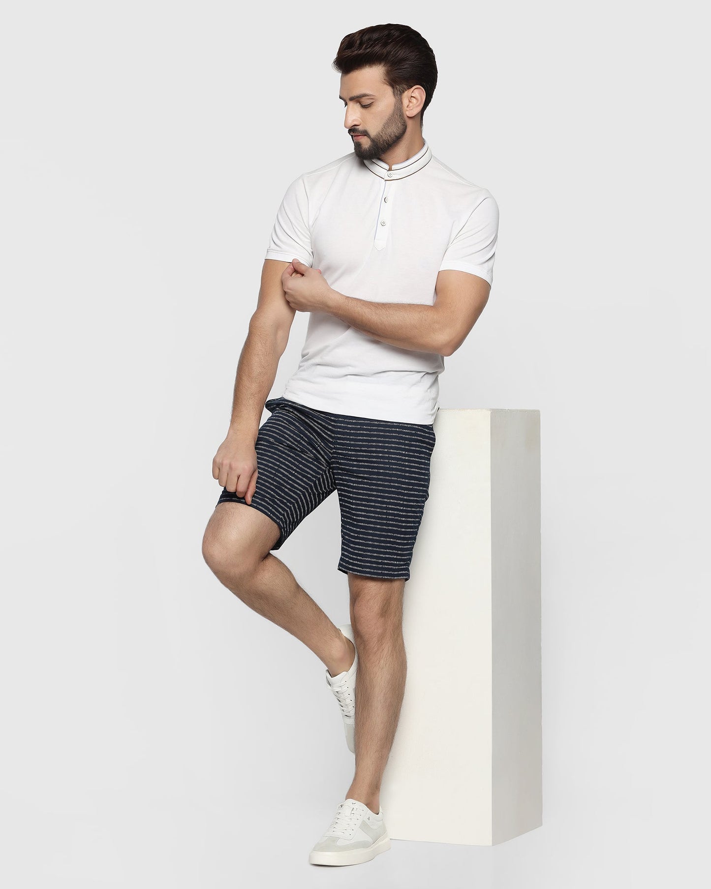 Printed Casual Shorts In Navy (Nate)
