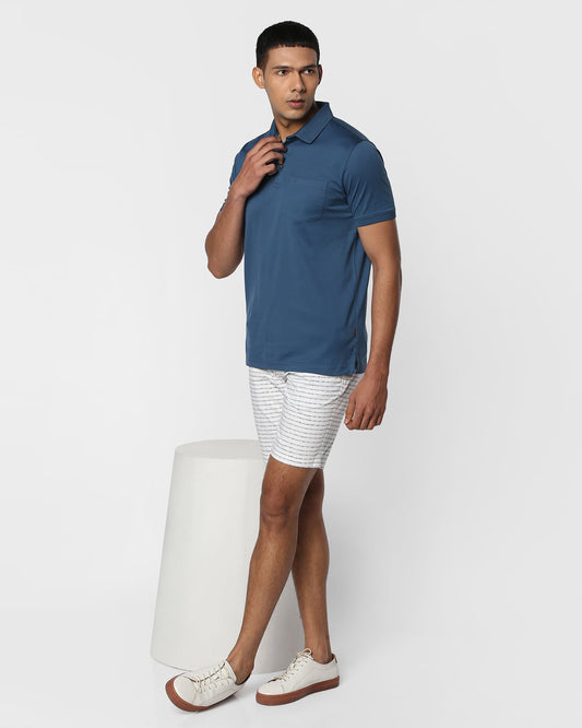 Printed Casual Shorts In White (Nate)