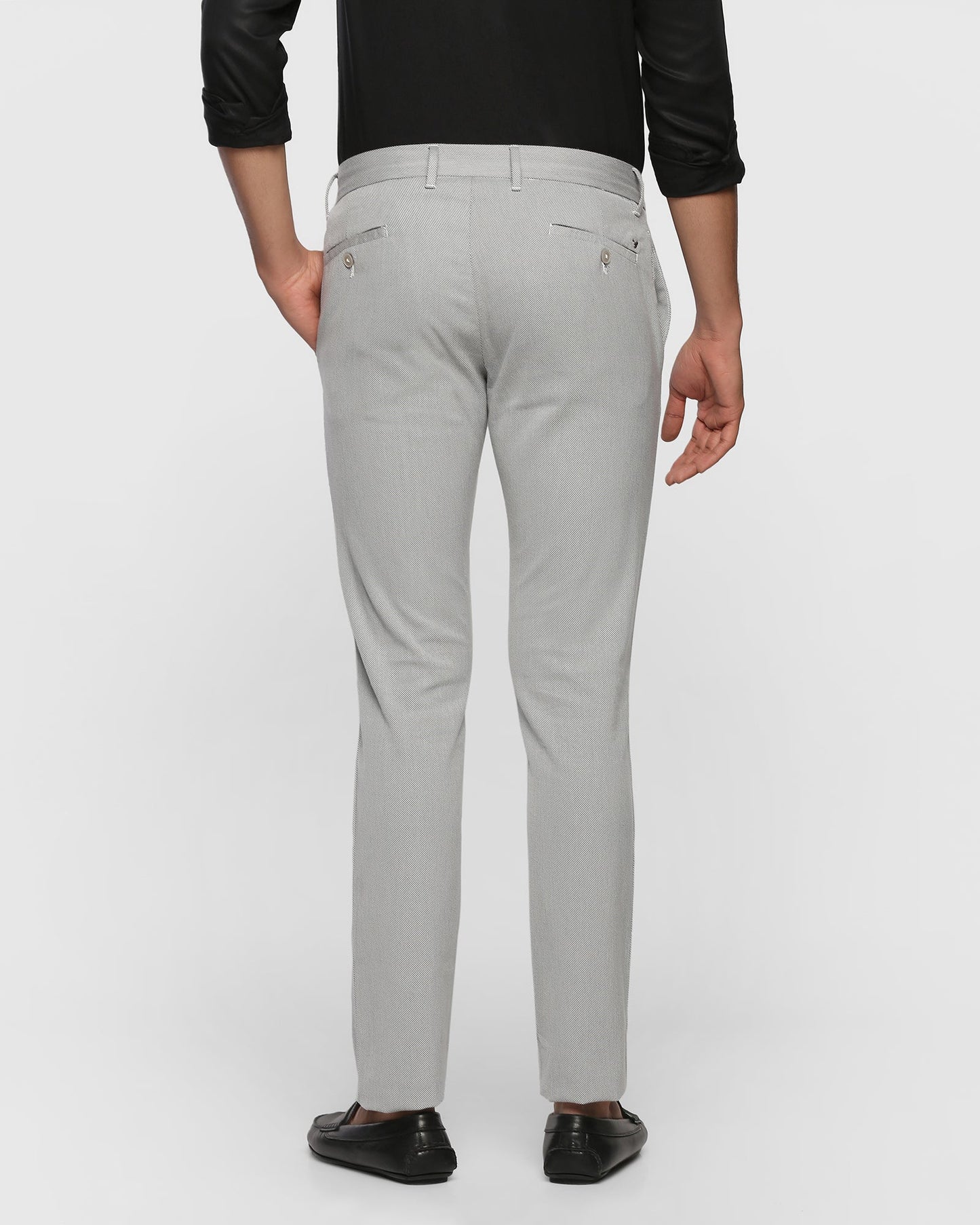 Textured Casual Khakis In Light Grey B-91 (Gama)