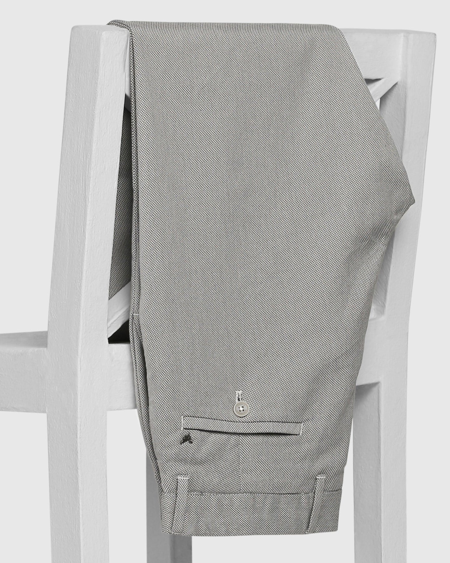 Textured Casual Khakis In Light Grey B-91 (Gama)