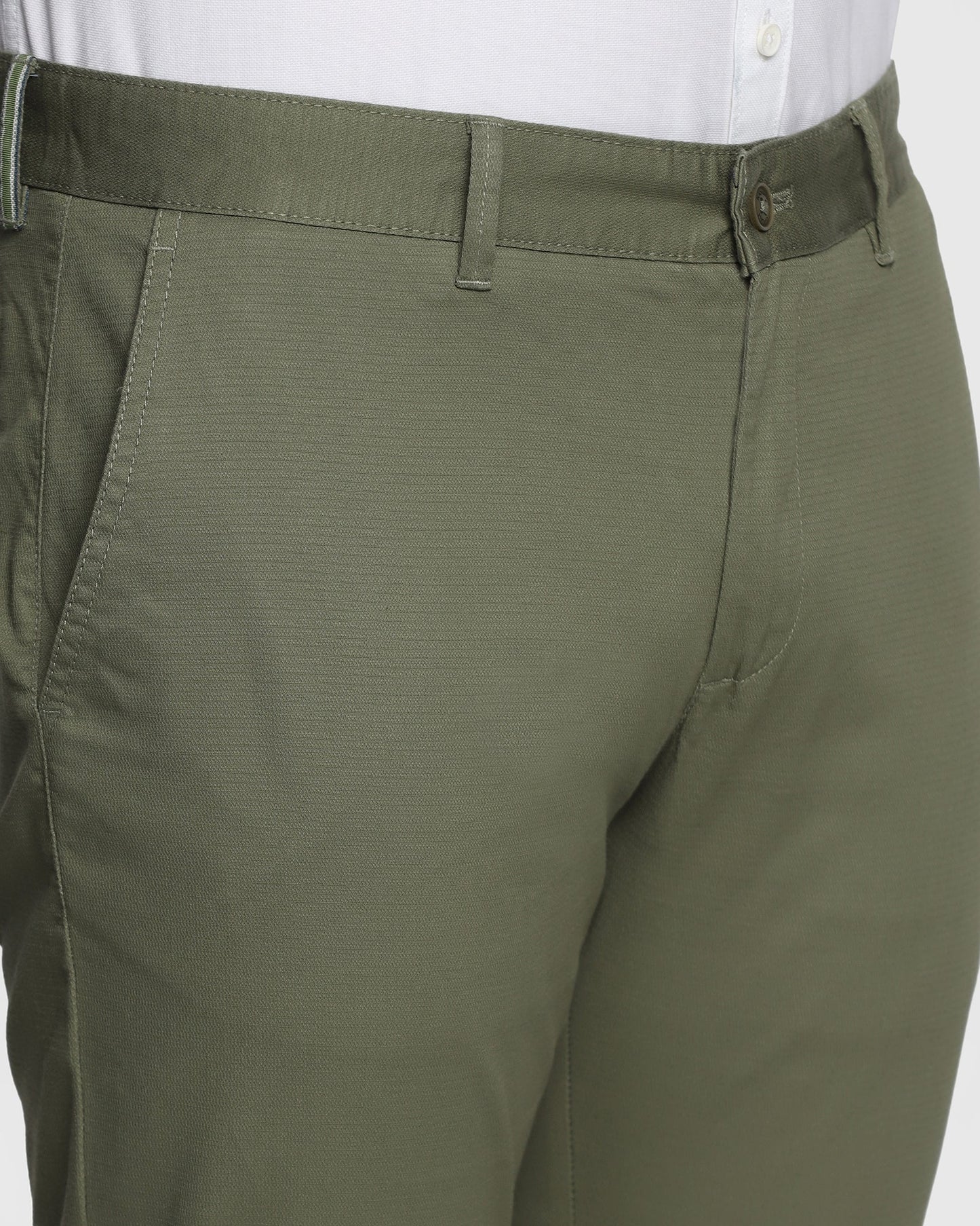 Textured Casual Khakis In Olive B-95 (Emily)