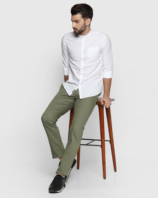 Textured Casual Khakis In Olive B-95 (Emily)